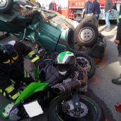 Montecalvo Irpino:violento frontale auto – moto:due feriti Montecalvo Irpino:violento frontale auto – moto:due feriti