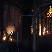 Serino, incendio in un bosco