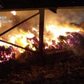 Lioni, incendio di balle di fieno Lioni, incendio di balle di fieno