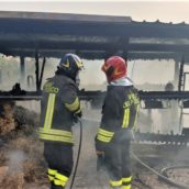 Lapio, incendio in un deposito agricolo: intervento dei caschi rossi Lapio, incendio in un deposito agricolo: intervento dei caschi rossi