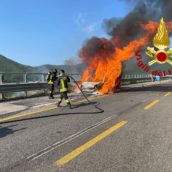 Monteforte Irpino, auto in fiamme sulla A16: nessuna conseguenza per il conducente Monteforte Irpino, auto in fiamme sulla A16: nessuna conseguenza per il conducente
