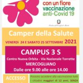 Campagna Vaccinale anti-Covid, venerdì e sabato il Camper della Salute al Campus 3 S Campagna Vaccinale anti-Covid, venerdì e sabato il Camper della Salute al Campus 3 S
