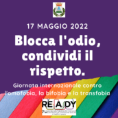 Ariano Irpino aderisce alla Giornata Internazionale contro l’Omofobia del 17 maggio Ariano Irpino aderisce alla Giornata Internazionale contro l’Omofobia del 17 maggio