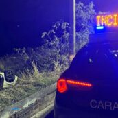Venticano, paura sulla SP136: auto si ribalta nella notte
