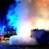 Montoro, incendio nella notte: a fuoco un autocarro per il trasporto rifiuti